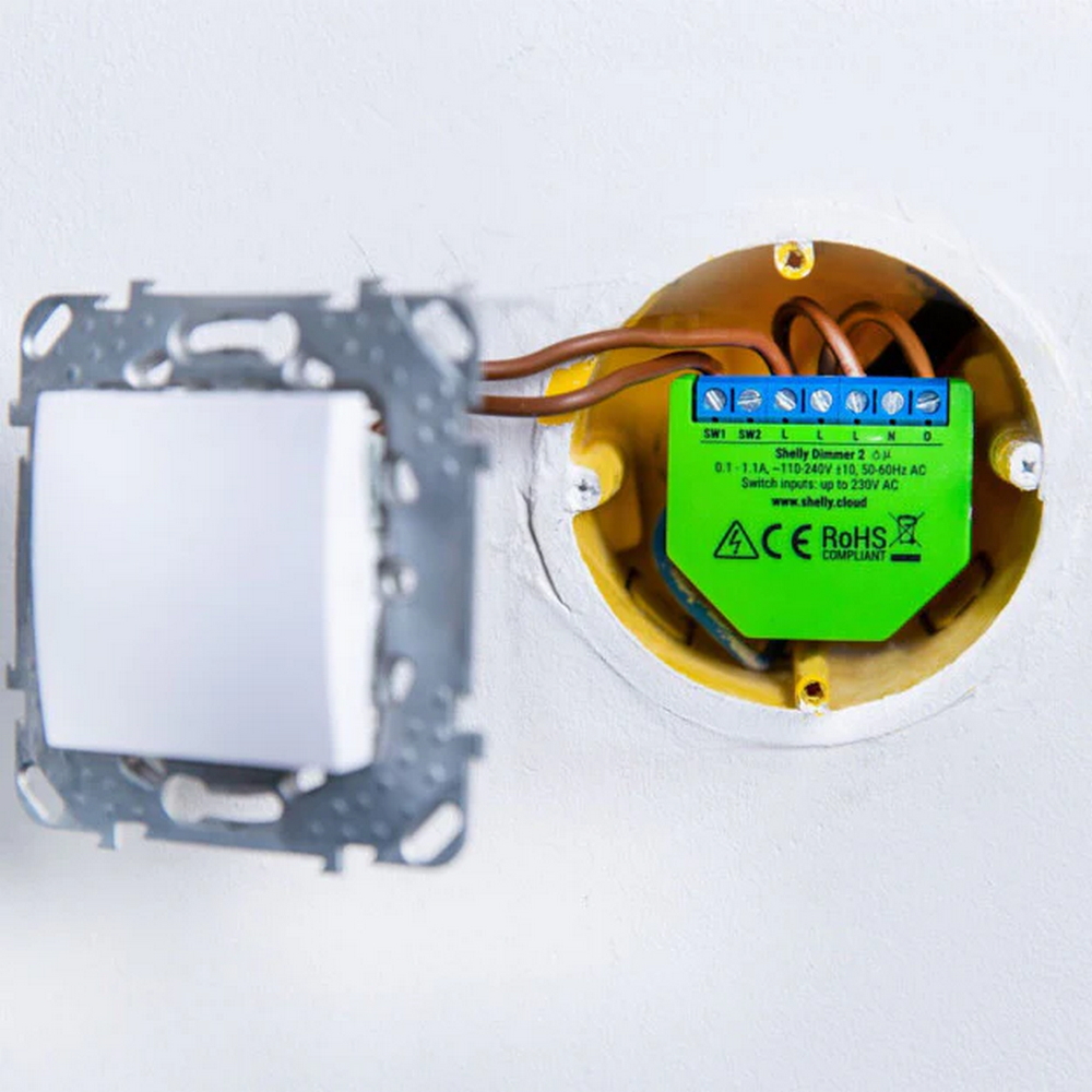 Shelly Dimmer 2 AC Interruttore Varialuce Smart 1 canale per Luci Led e Alimentatori dimmerabili monitoraggio consumi WiFi Bluetooth - Foto 3