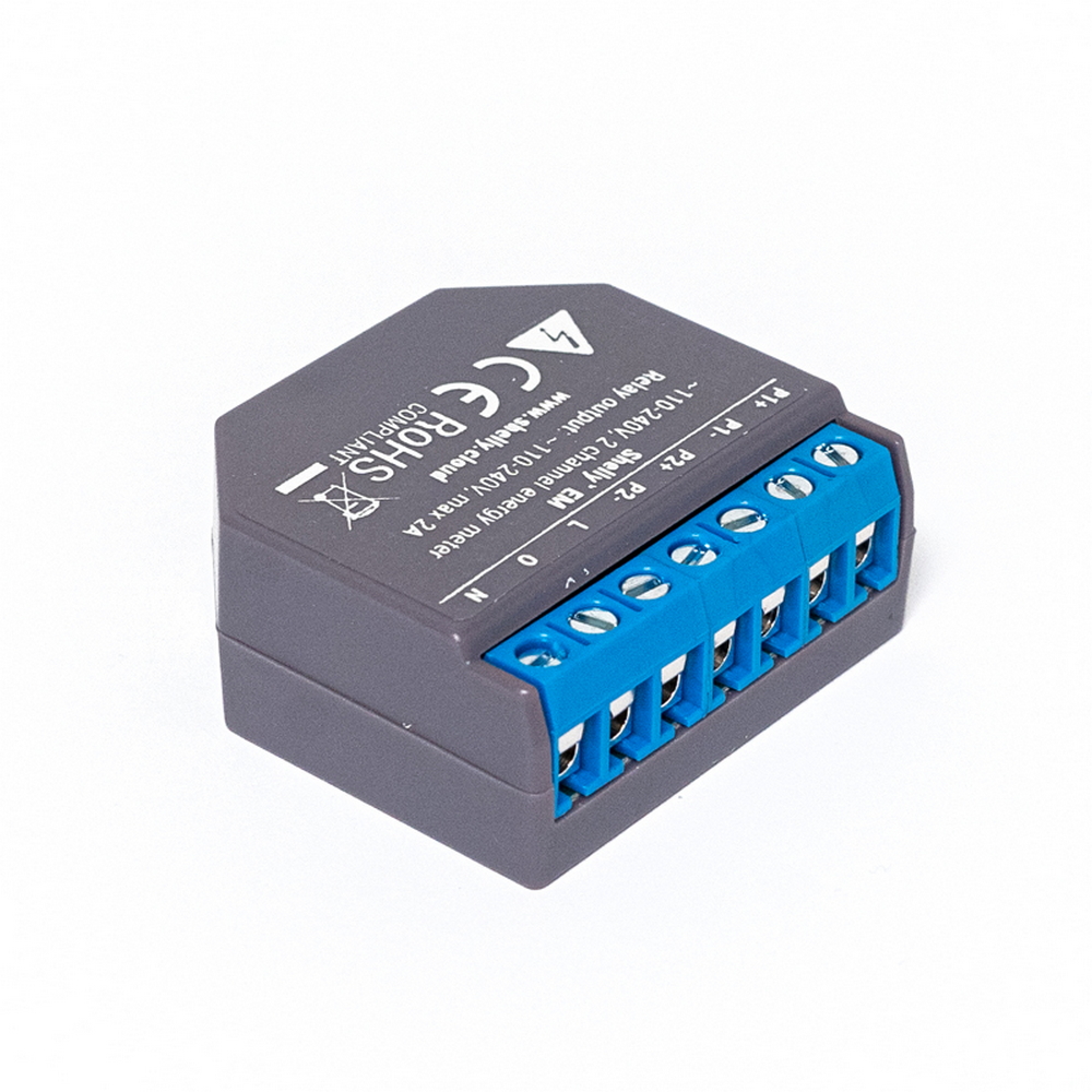 Shelly EM Misuratore consumo elettrico Smart 1 canale + 1 Pinza amperometrica 50A monitoraggio monofase WiFi - Foto 1