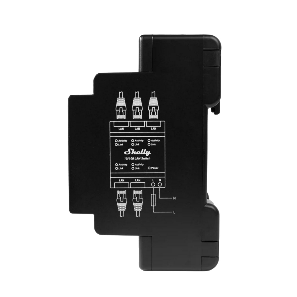 Shelly LAN Switch di rete su guida DIN 5 porte ethernet RJ45 10/100 - Foto 1