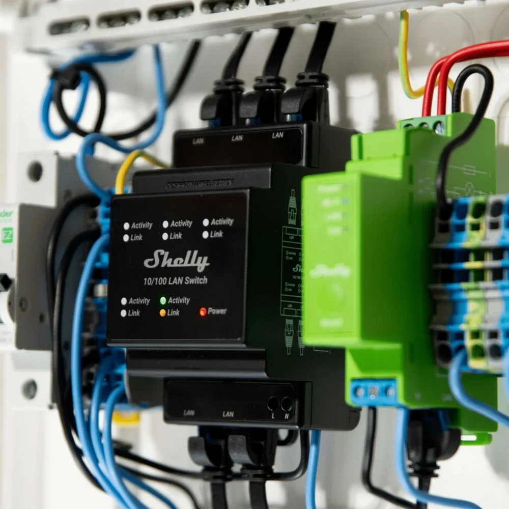 Shelly LAN Switch di rete su guida DIN 5 porte ethernet RJ45 10/100 - Foto 2