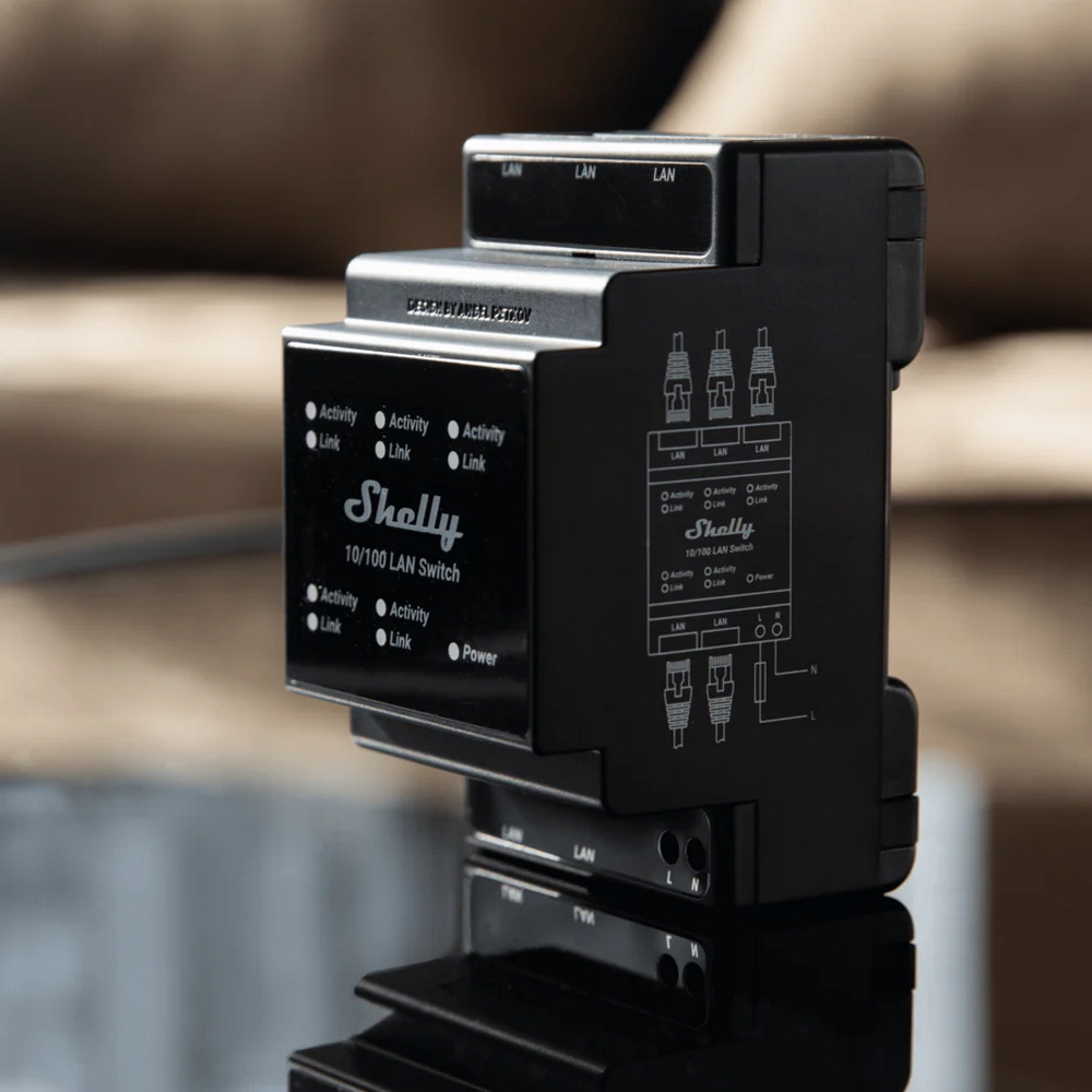 Shelly LAN Switch di rete su guida DIN 5 porte ethernet RJ45 10/100 - Foto 3
