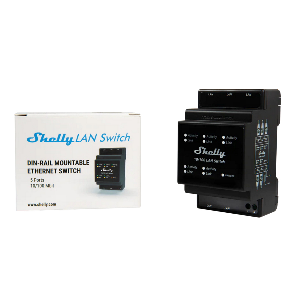 Shelly LAN Switch di rete su guida DIN 5 porte ethernet RJ45 10/100 - Foto 4