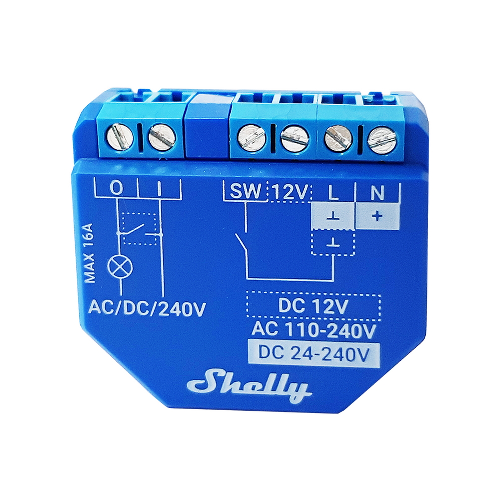 Shelly Plus 1 16A AC/DC Interruttore relè Smart 1 canale contatto pulito WiFi Bluetooth - Foto 2