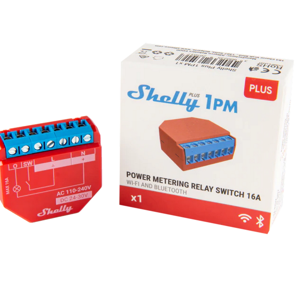 Shelly Plus 1PM 16A AC/DC Interruttore relè Smart 1 canale monitoraggio consumi WiFi Bluetooth - Foto 2