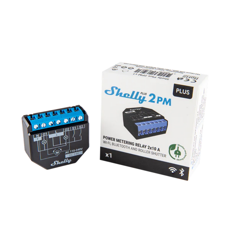Shelly Plus 2PM 16A AC/DC Interruttore relè Smart 2 canali Controller Tapparelle monitoraggio consumi WiFi Bluetooth - Foto 4
