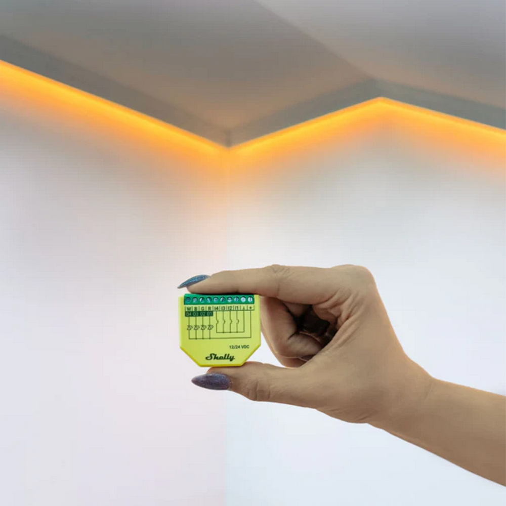Shelly Plus RGBW PM 12-24V DC Controller dimmer Strisce Led Smart monitoraggio consumi WiFi Bluetooth - Foto 1