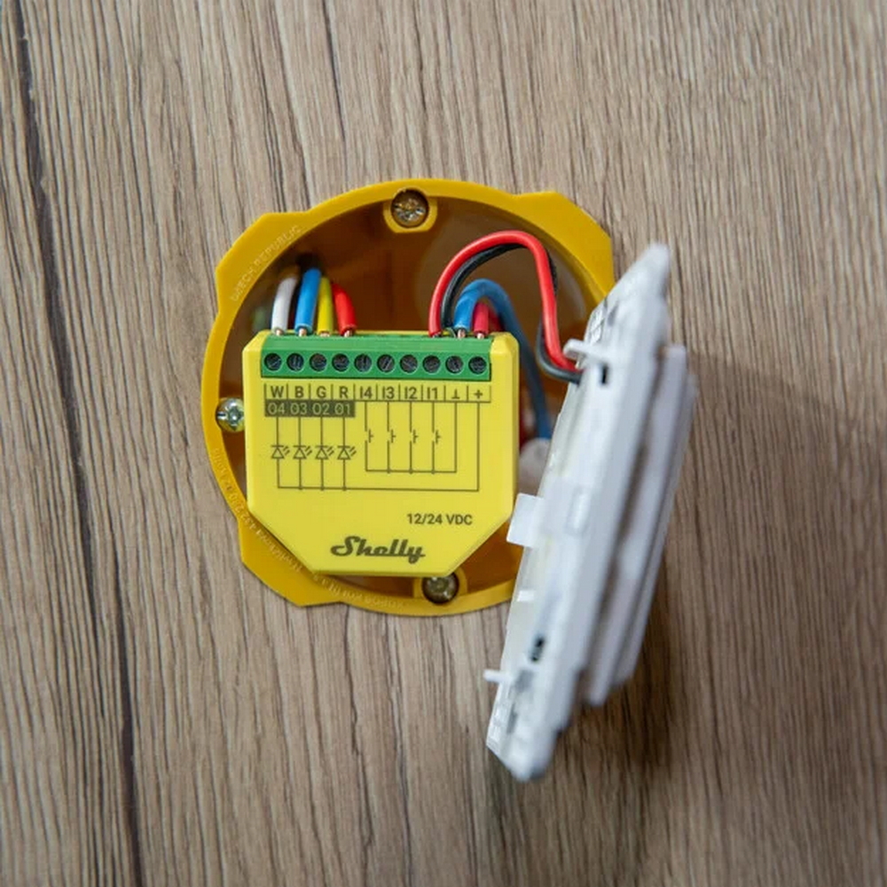 Shelly Plus RGBW PM 12-24V DC Controller dimmer Strisce Led Smart monitoraggio consumi WiFi Bluetooth - Foto 3