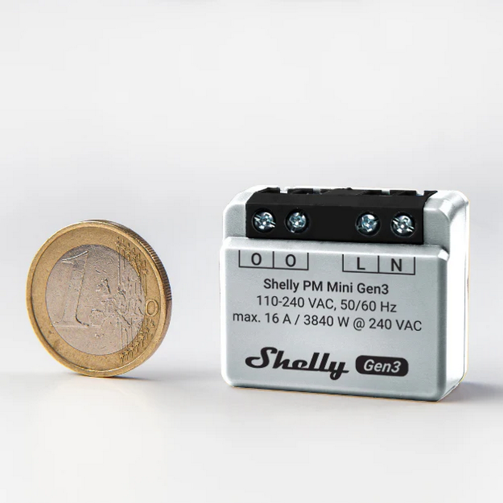 Shelly PM Mini Gen3 16A AC Misuratore consumo elettrico Smart 1 canale WiFi Bluetooth Matter - Foto 3