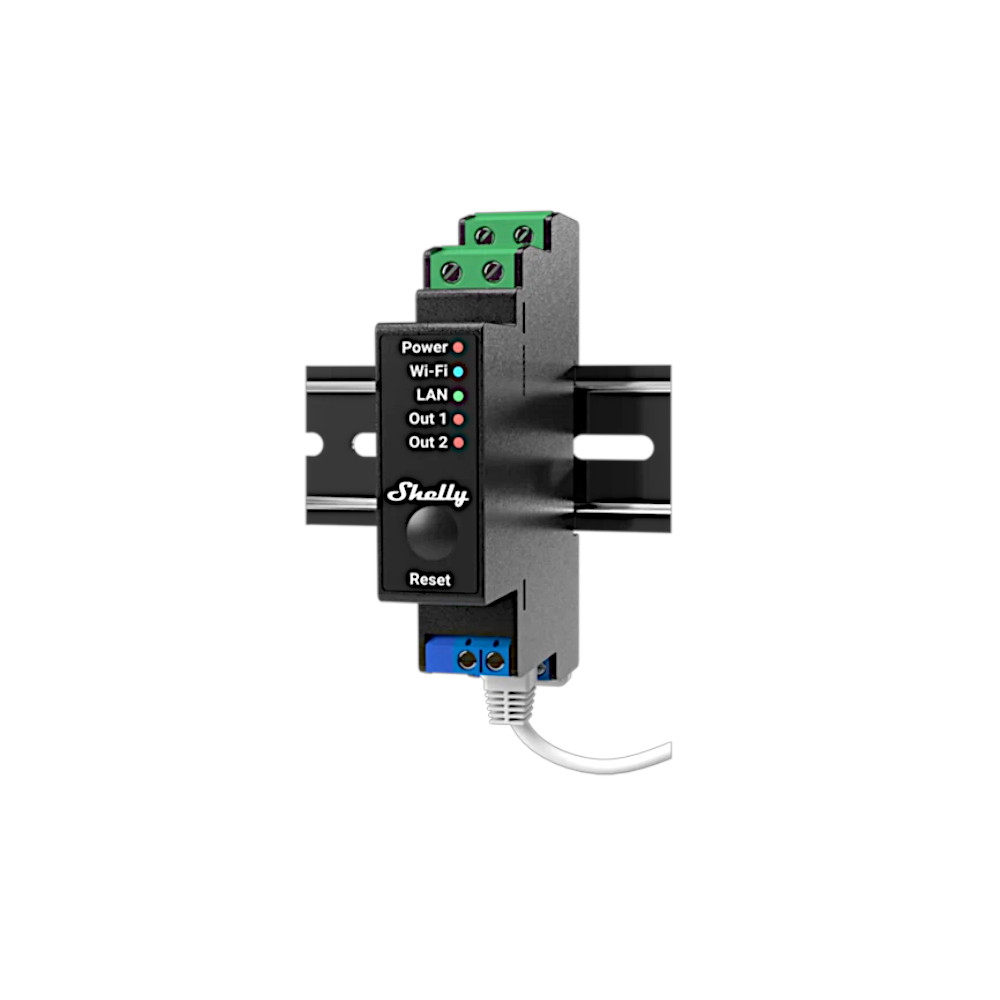 Shelly Pro 2PM 25A AC Interruttore relè Smart su guida DIN 2 canalI monitoraggio consumi LAN WiFi Bluetooth - Foto 2