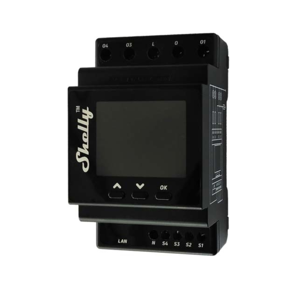 Shelly Pro 4PM 40A AC Interruttore relè Smart su guida DIN 4 canalI monitoraggio consumi Display LAN WiFi Bluetooth - Foto 2