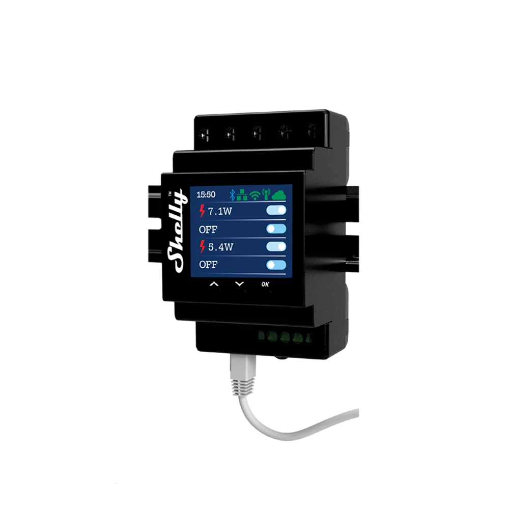 Shelly Pro 4PM 40A AC Interruttore relè Smart su guida DIN 4 canalI monitoraggio consumi Display LAN WiFi Bluetooth - Foto 4