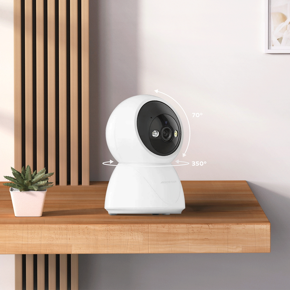 Telecamera di sorveglianza Aigostar Smart WiFi Full HD 1080p 360° motorizzata visione notturna per interni - Foto 5