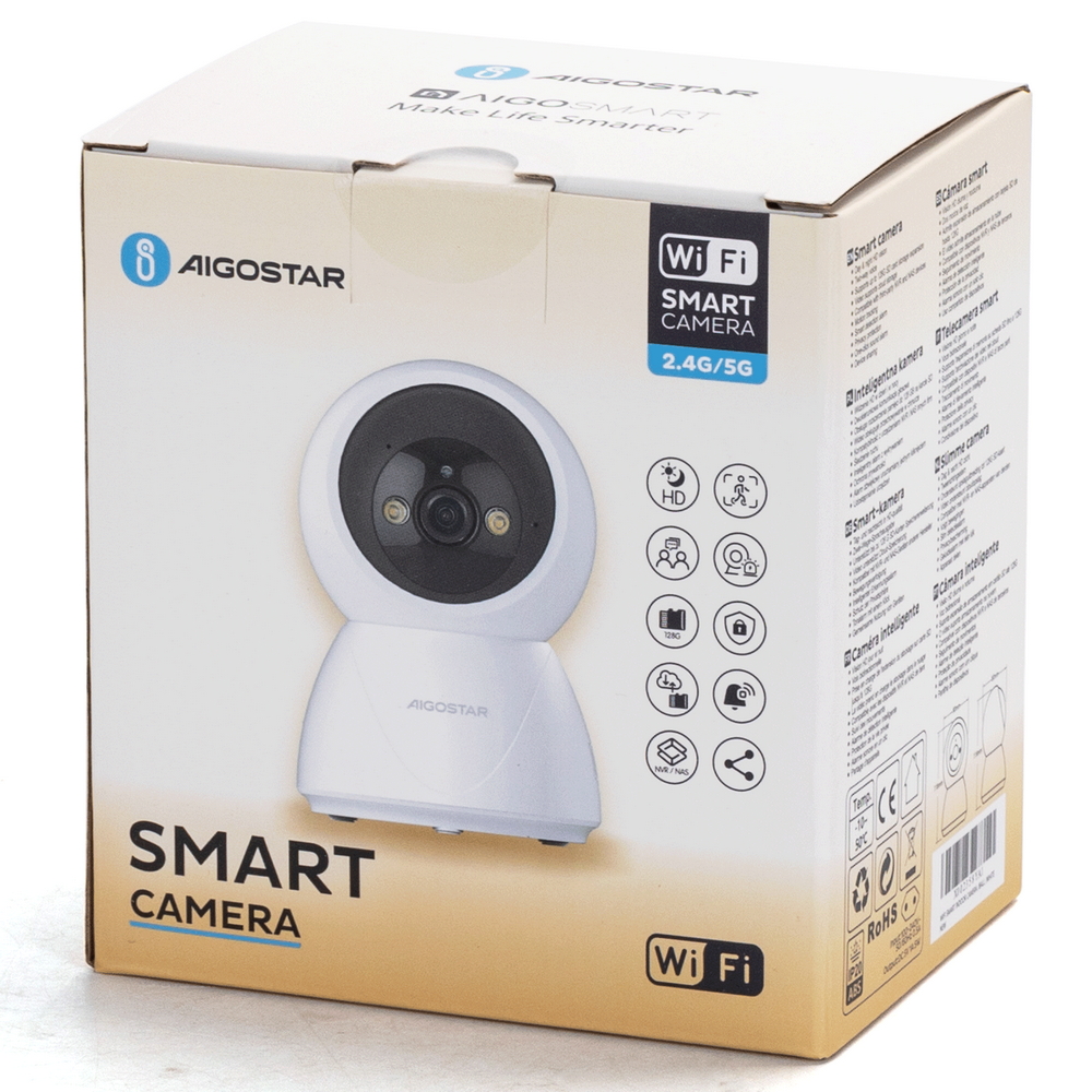 Telecamera di sorveglianza Aigostar Smart WiFi Full HD 1080p 360° motorizzata visione notturna per interni - Foto 6