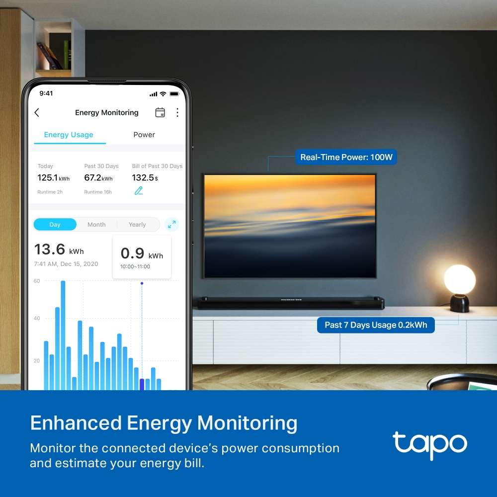 TP-Link Tapo TP15 Presa Smart 10A Spina bipasso italiana Schuko monitoraggio consumi WiFi Matter Homekit - Foto 4