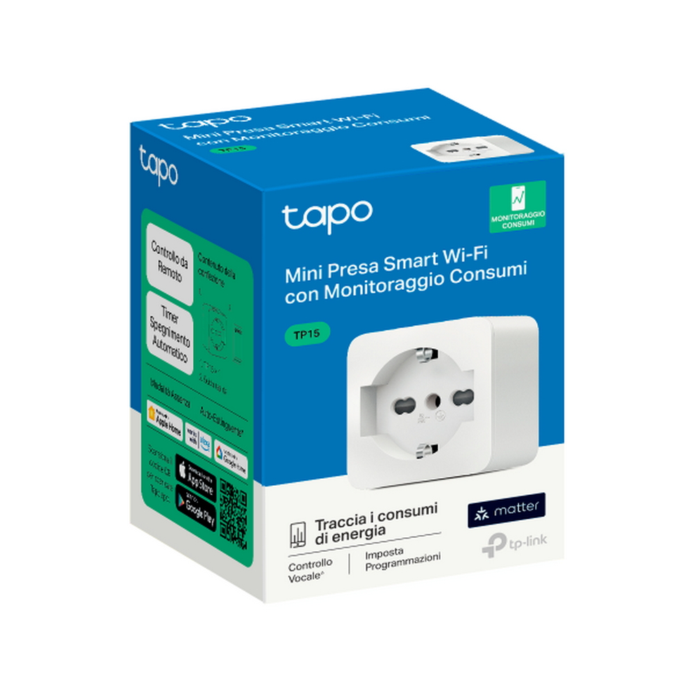 TP-Link Tapo TP15 Presa Smart 10A Spina bipasso italiana Schuko monitoraggio consumi WiFi Matter Homekit - Foto 6