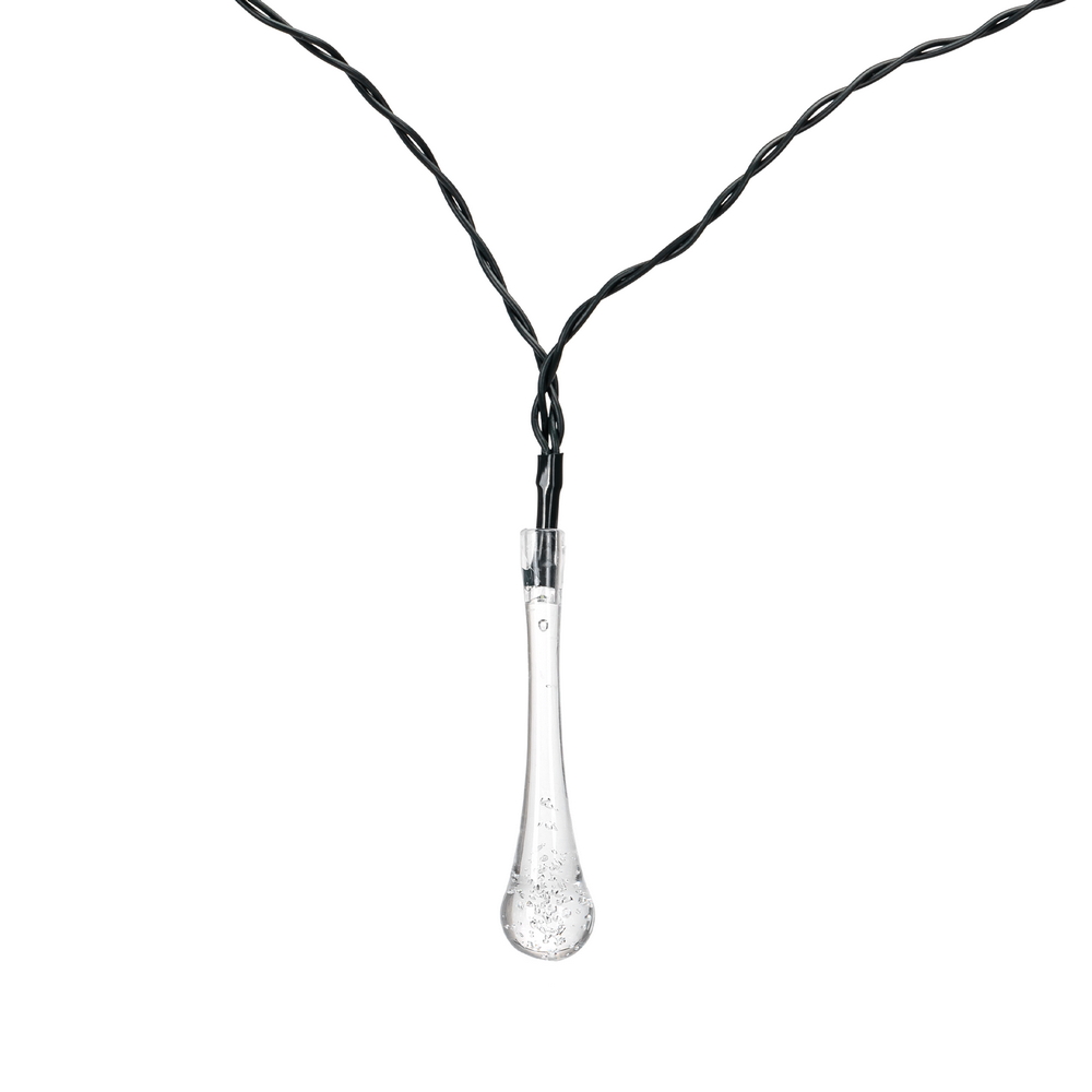 Catena decorata con 50 Gocce a Led Bianco freddo 10 metri con pannello solare Aigostar - Foto 2