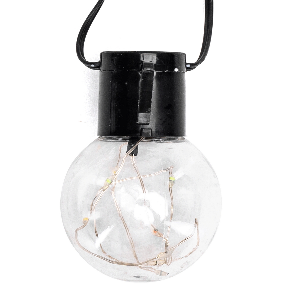 Catena luminosa 160 Led decorativa a energia solare 10 metri 20 lampadine a sfera trasparenti RGB Aigostar - Foto 2