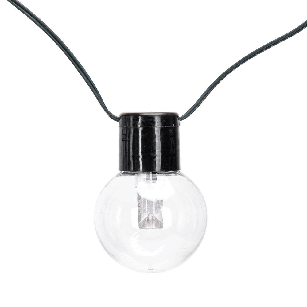 Catena luminosa a Led decorativa a energia solare 10 metri 20 lampadine a sfera trasparenti Bianco freddo Aigostar - Foto 2