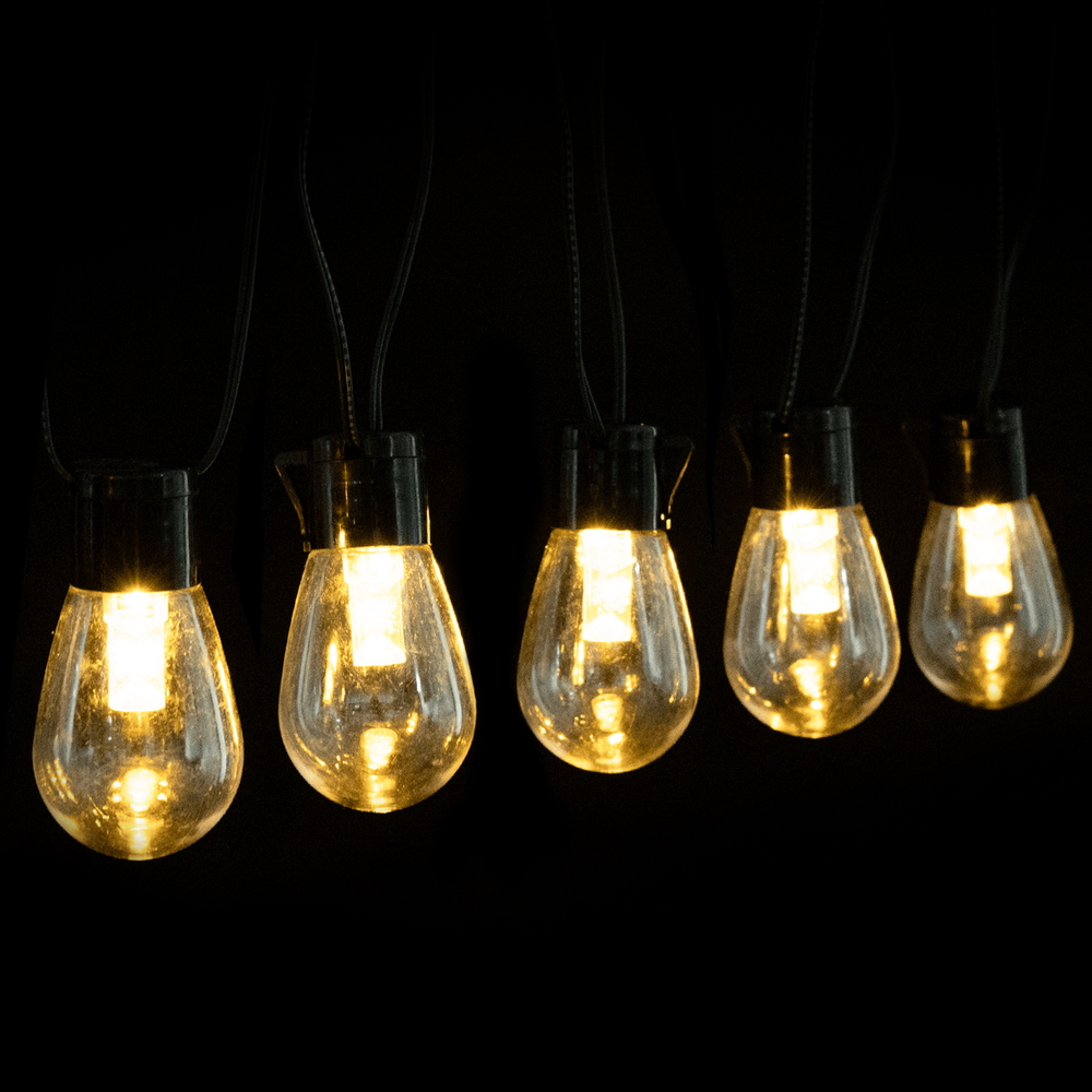Foto principale Catena luminosa a Led decorativa a energia solare 10 metri 20 lampadine trasparenti Bianco caldo Aigostar