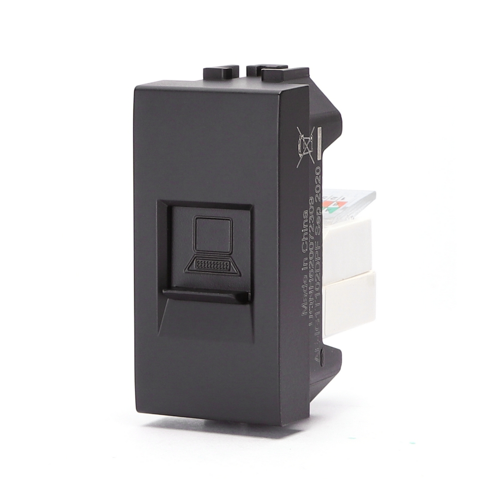 Foto principale Presa Dati LAN RJ45 Cat5e UTP nera compatibile anche con BTicino Livinglight