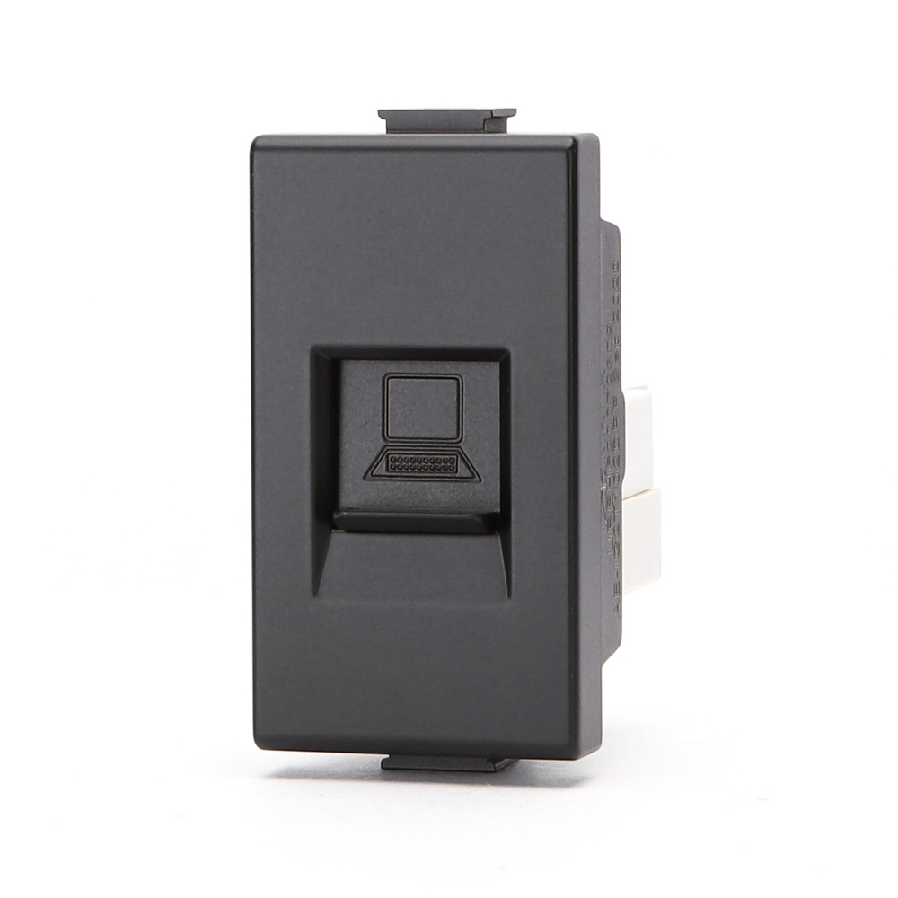 Foto principale Presa Dati LAN RJ45 Cat5e UTP nera compatibile anche con BTicino Matix