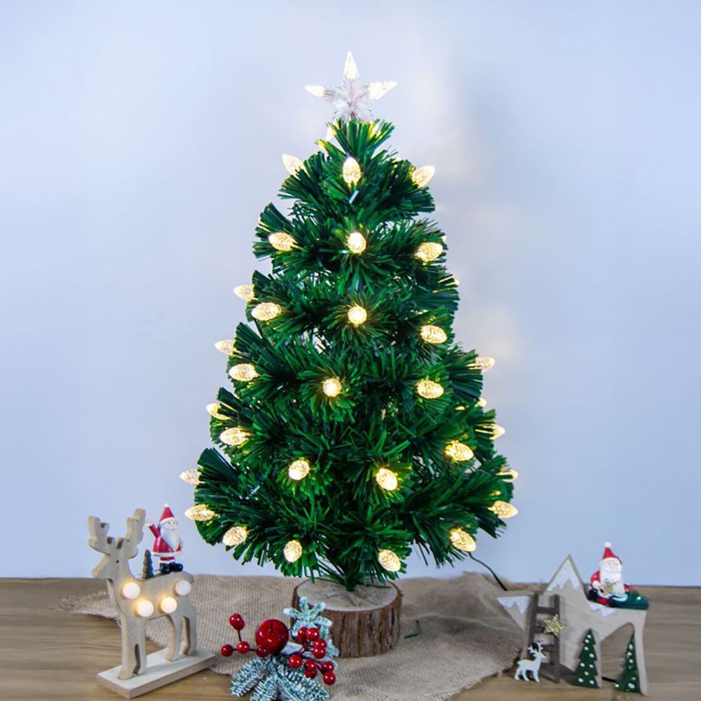 Albero di Natale da tavolo 60cm Palline Led Bianco caldo 3000K Wisdom - Foto 1