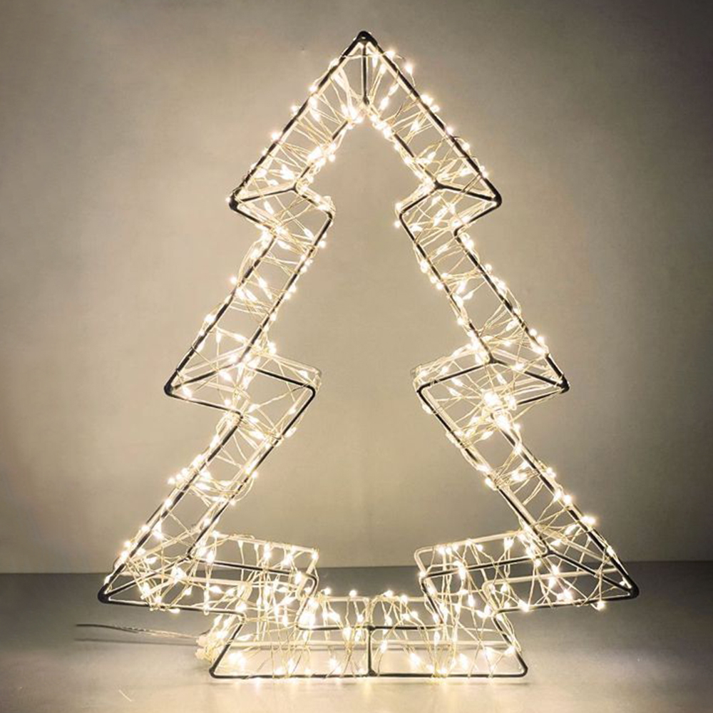 Albero di Natale luminoso 25cm 400 Led in metallo Bianco Caldo Wisdom - Foto 1