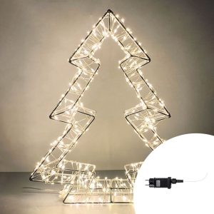 Foto principale Albero di Natale luminoso 25cm 400 Led in metallo Bianco Caldo Wisdom