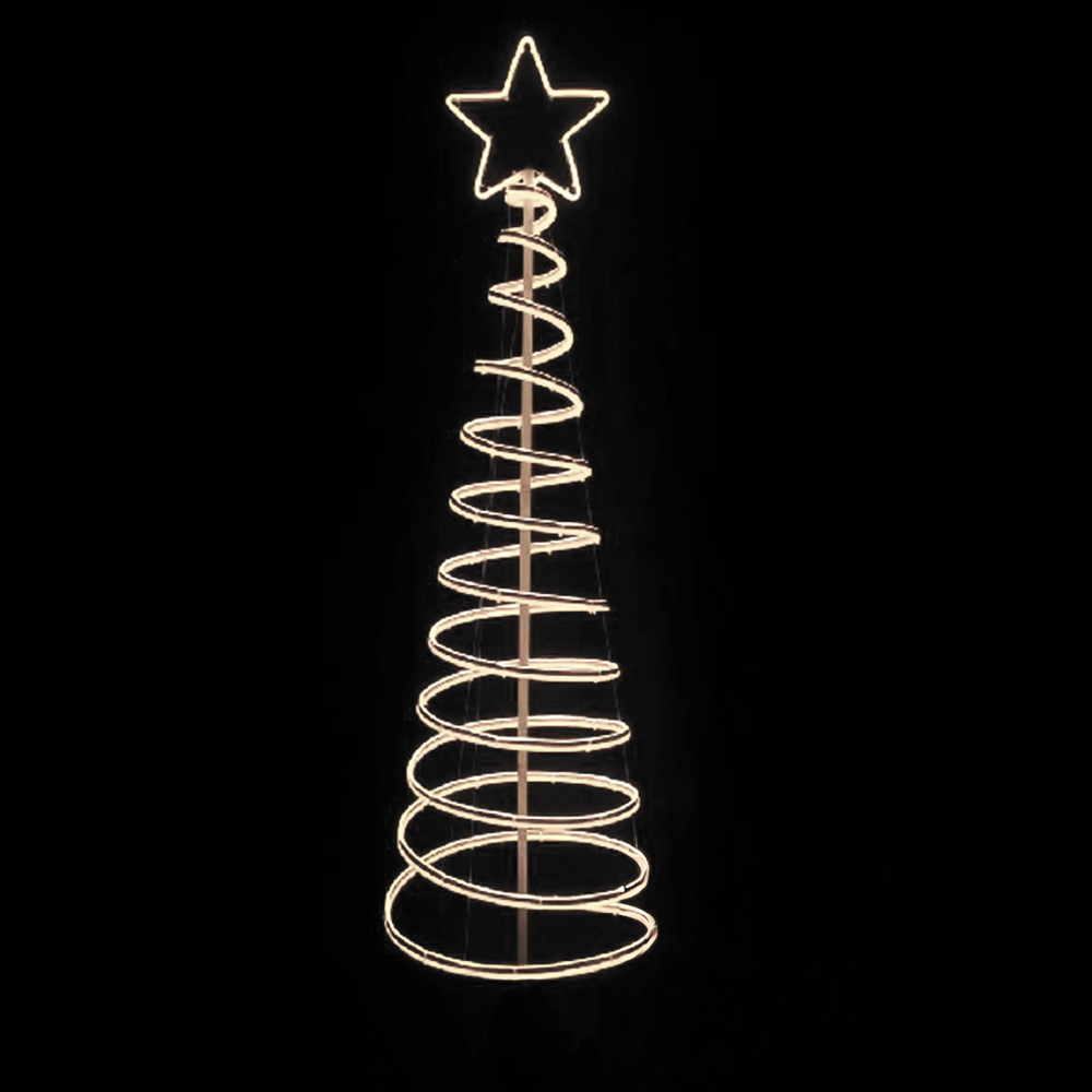 Albero luminoso a spirale da 1200 Led Neon Flex altezza 1,80 metri Bianco Freddo Wisdom - Foto 1