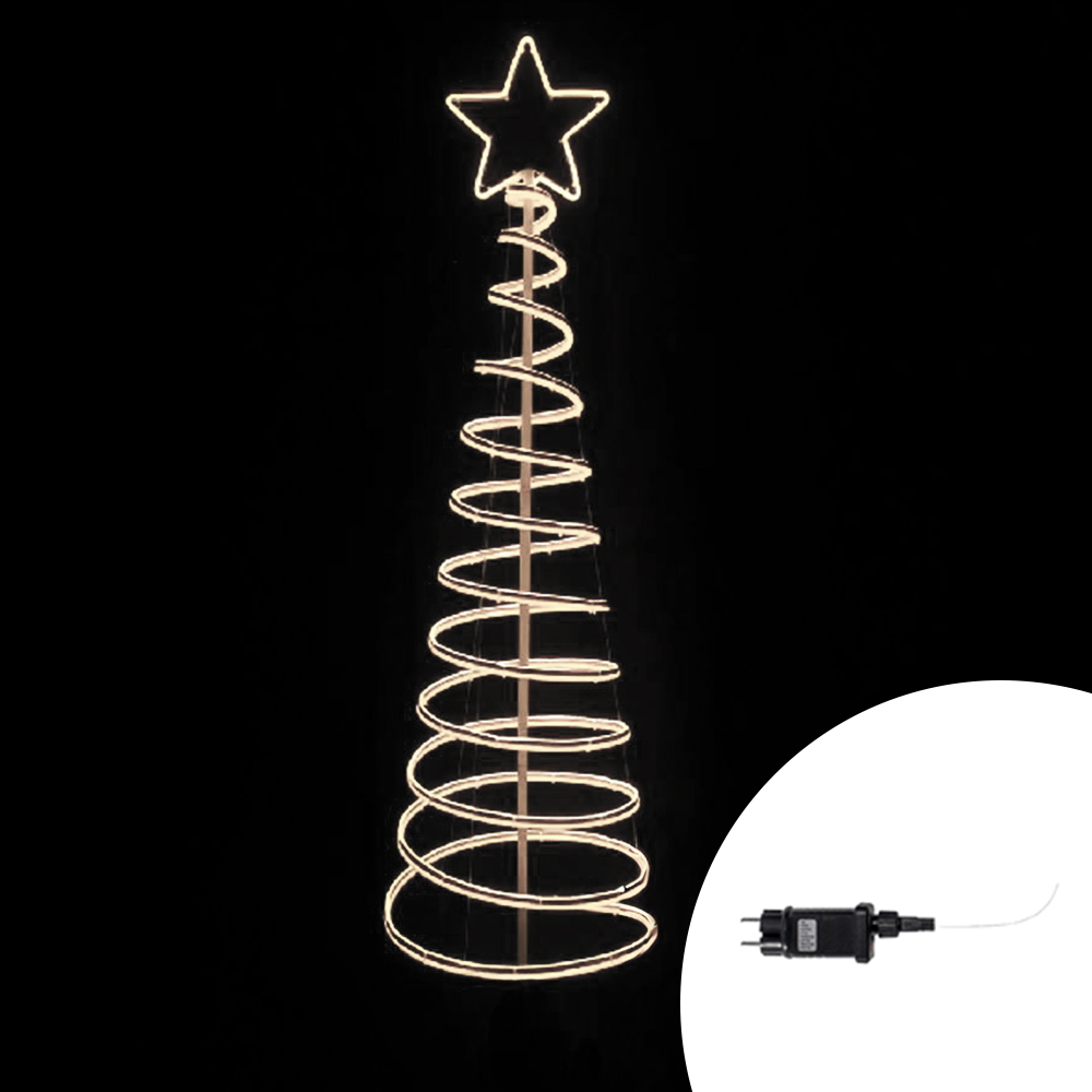Foto principale Albero luminoso a spirale da 1200 Led Neon Flex altezza 1,80 metri Bianco Freddo Wisdom