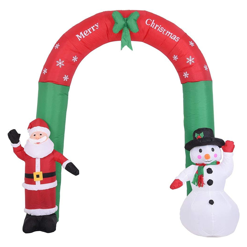 Arco gonfiabile con Babbo Natale e Pupazzo di neve 2,4 metri da esterno Wisdom - Foto 1