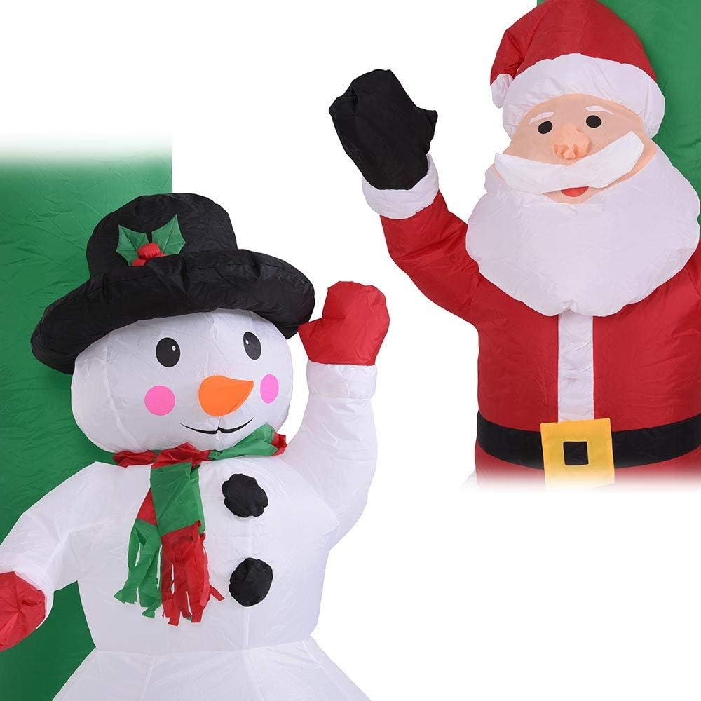Arco gonfiabile con Babbo Natale e Pupazzo di neve 2,4 metri da esterno Wisdom - Foto 3
