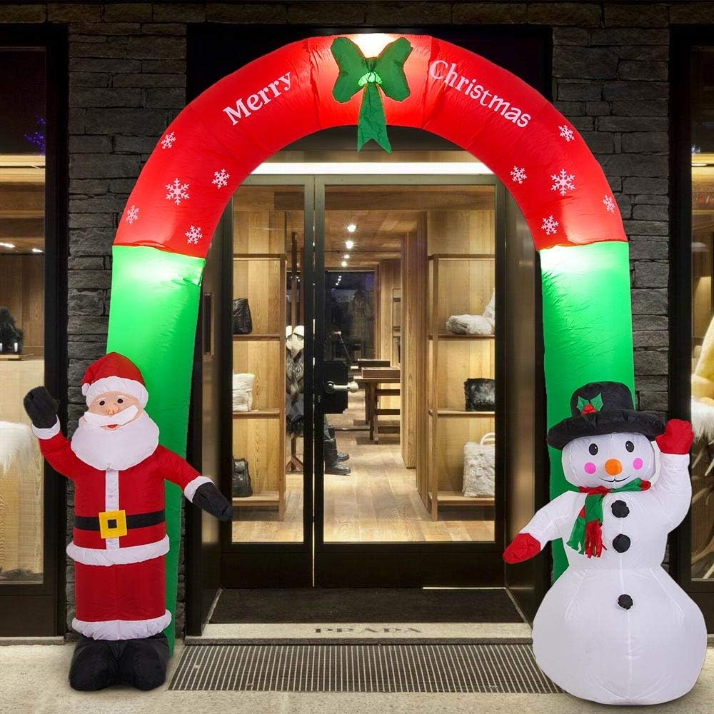 Foto principale Arco gonfiabile con Babbo Natale e Pupazzo di neve 2,4 metri da esterno Wisdom