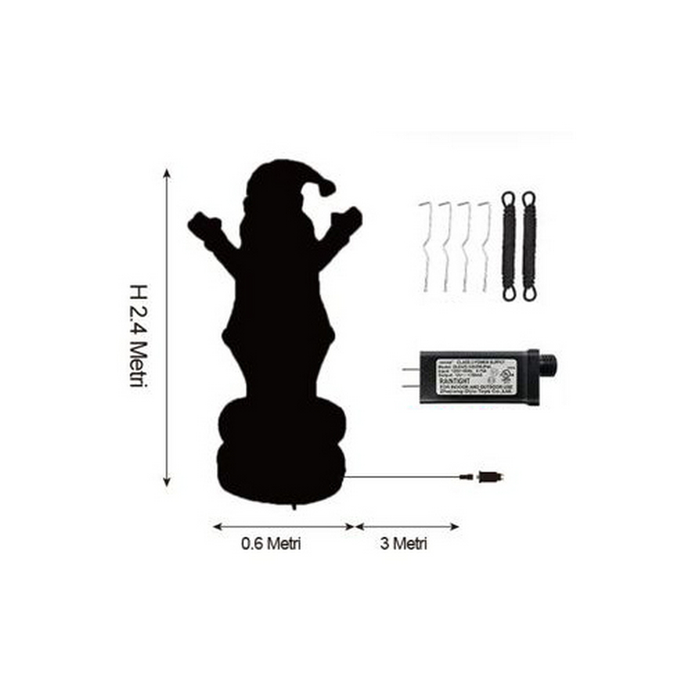Babbo Natale gonfiabile 2,4 metri con base girevole 360 gradi da esterno Wisdom - Foto 1