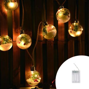 Foto principale Catena decorata con 8 Sfere luminose a Led Bianco Caldo 2 metri a batteria Wisdom