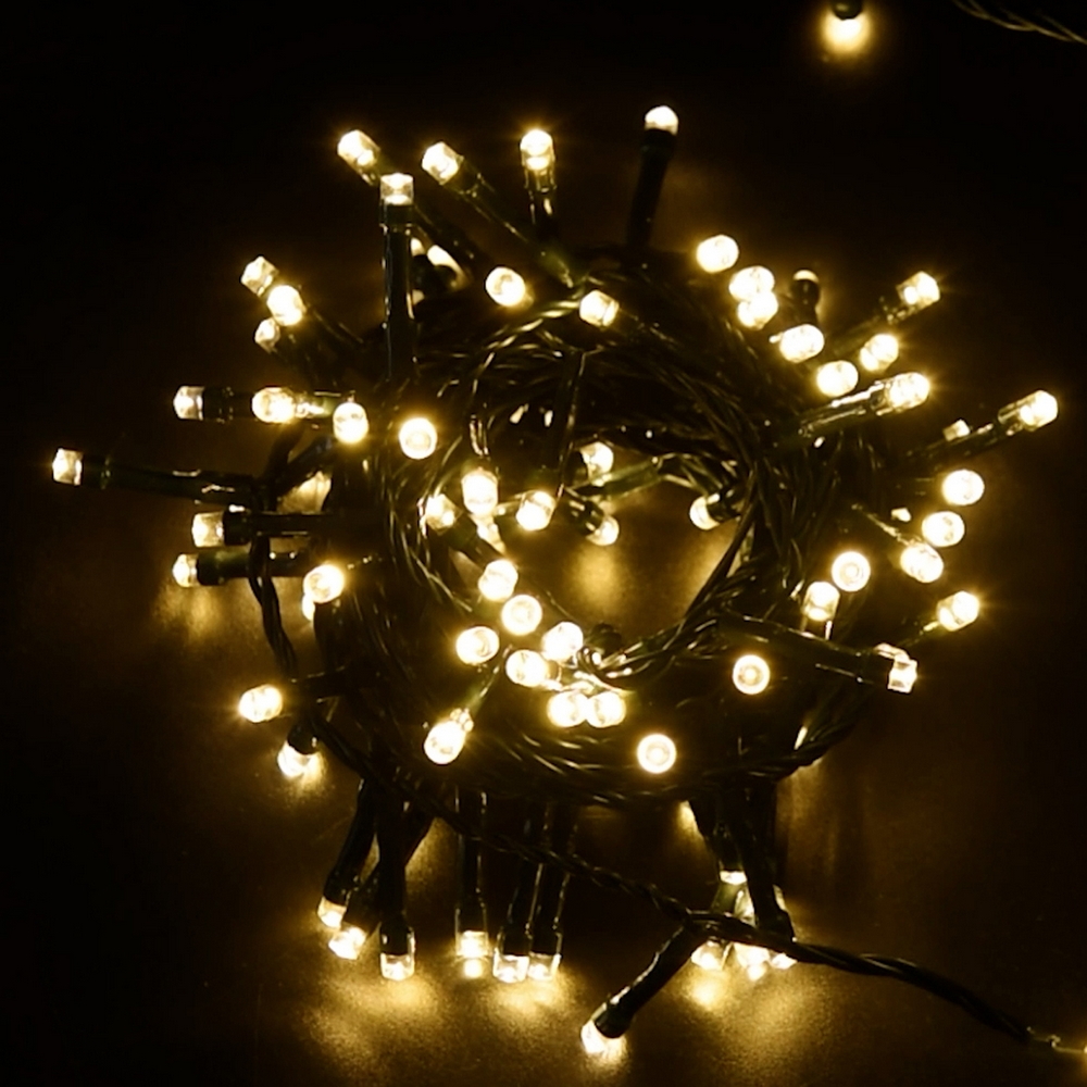 Catena di luci 100 metri da 2000 Led Bianco Caldo con cavo verde Wisdom - Foto 4