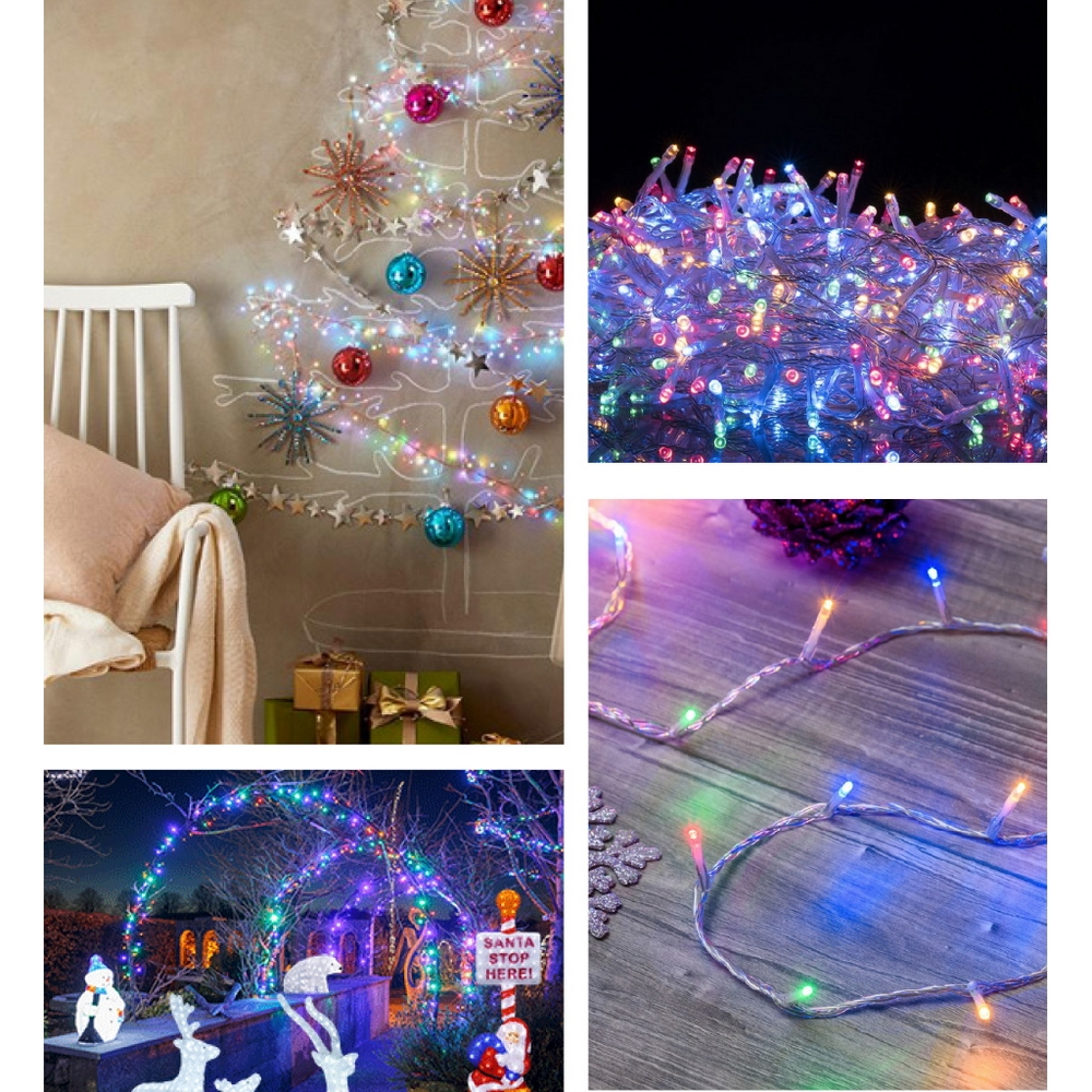 Catena di luci 25 metri da 500 Led Multicolore con cavo trasparente Wisdom - Foto 3