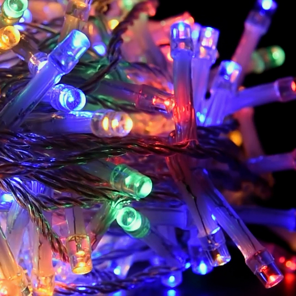 Catena di luci 25 metri da 500 Led Multicolore con cavo trasparente Wisdom - Foto 4