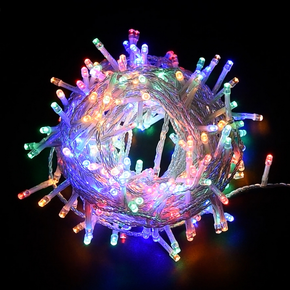 Catena di luci 25 metri da 500 Led Multicolore con cavo trasparente Wisdom - Foto 5