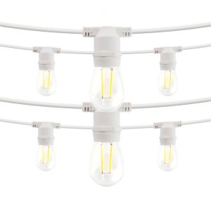 Foto principale Catena di luci lineare 10 metri con 10 lampadine E27 Bianco caldo IP54 Bianca Wisdom