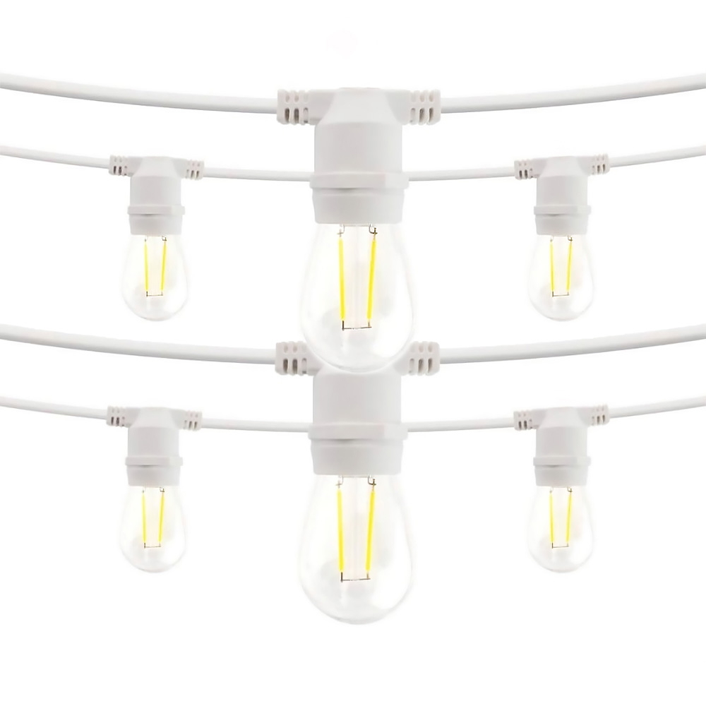Foto principale Catena di luci lineare 10 metri con 10 lampadine E27 Bianco caldo IP54 Bianca Wisdom