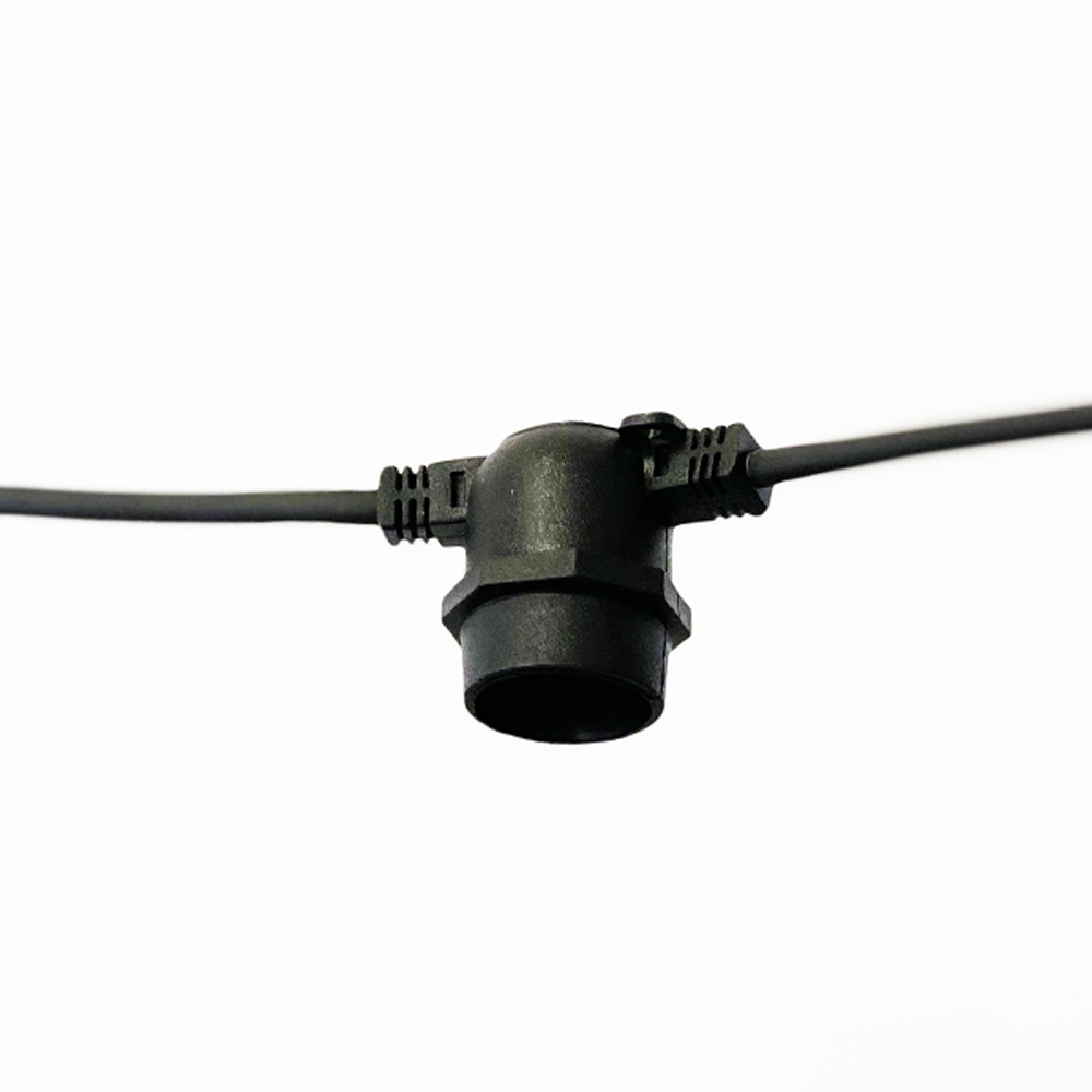 Catena di luci lineare 10 metri con 10 lampadine E27 Bianco caldo IP54 Nera Wisdom - Foto 3