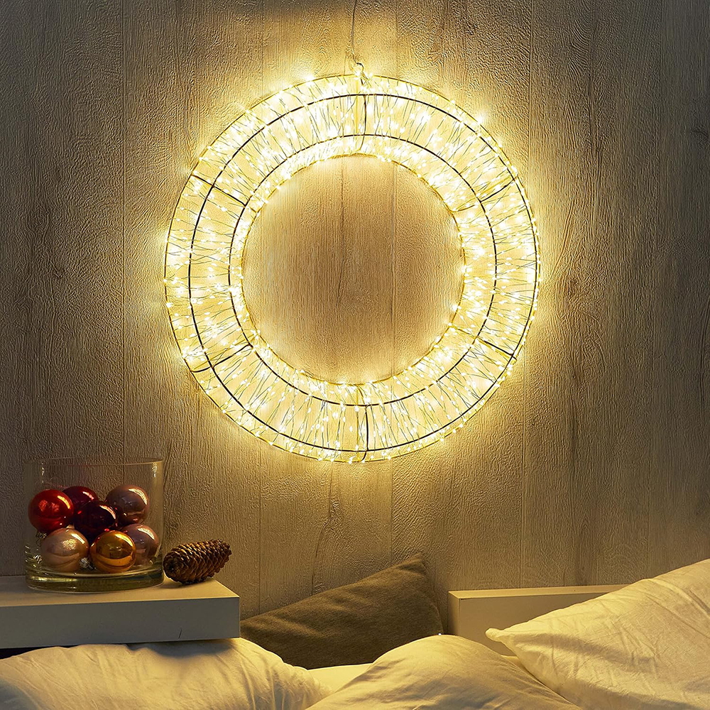 Ghirlanda decorativa luminosa 40cm 800 Led in metallo Bianco Caldo Wisdom - Foto 3