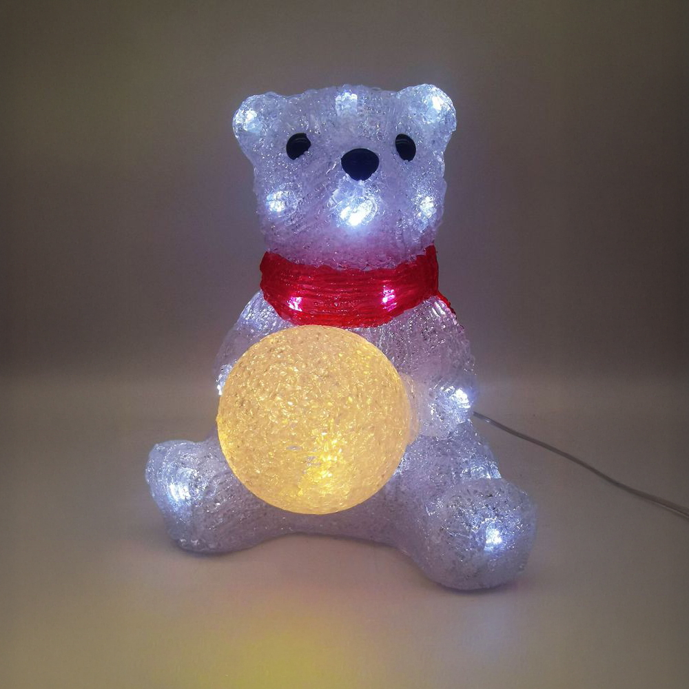 Orso polare luminoso 3D 34 Led 22cm in acrilico a batteria Wisdom - Foto 1