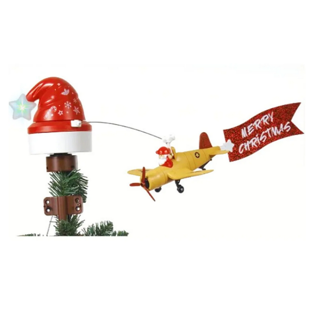 Foto principale Puntale rotante Aeroplano applicabile sulla punta dell’Albero di Natale musicale Wisdom
