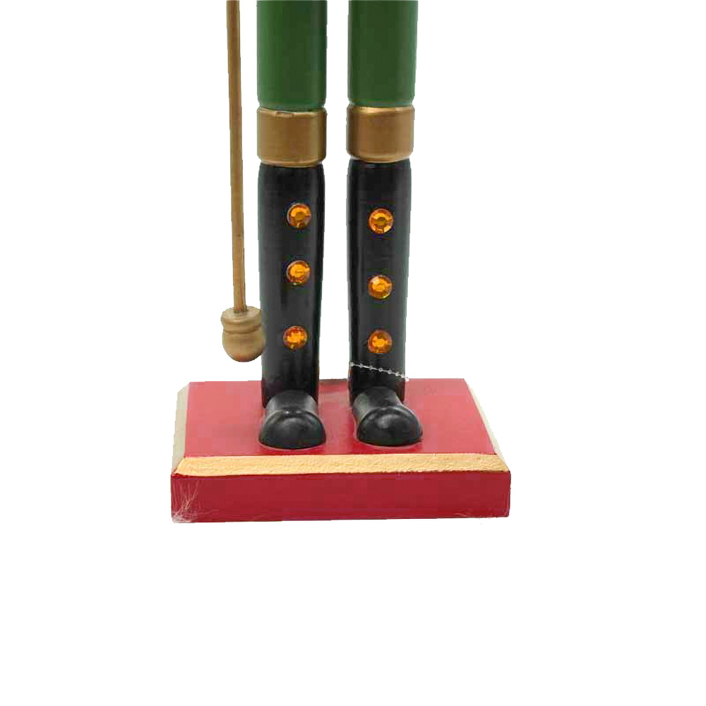 Schiaccianoci di Natale 60cm in legno Soldato con corona e scettro di colore rosso e verde Wisdom - Foto 5
