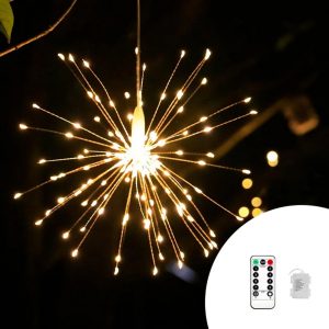 Foto principale Sfera luminosa 120 Microled Fuochi d’artificio 40 fili luminosi IP65 Bianco Caldo 3000K a batteria Wisdom