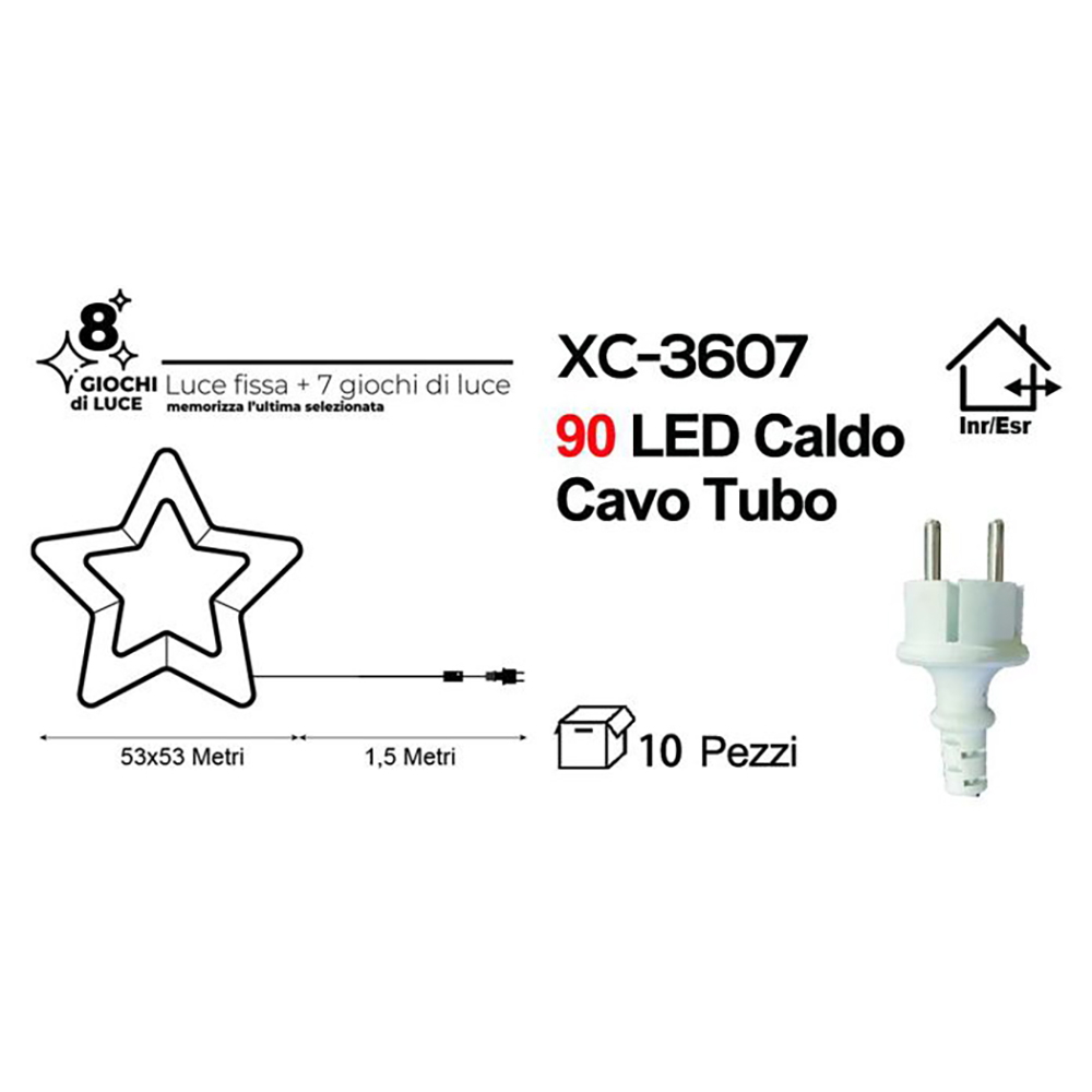 Stella luminosa 50cm da 90 Led Bianco Caldo da esterno Wisdom - Foto 1