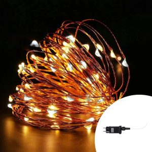 Foto principale Stringa 30 metri da 300 Microled Bianco Caldo fisso e Bianco Freddo intermittente con cavo in rame Wisdom
