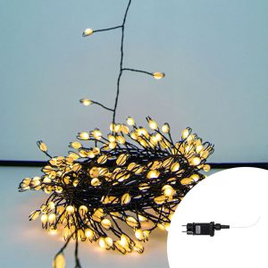 Foto principale Stringa 9 metri da 300 Led Mini Millepiedi Bianco Caldo con cavo nero e autospegnimento Wisdom